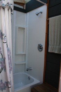 Attached Shower and tub to Cottage Rental in Bayside Nova Scotia