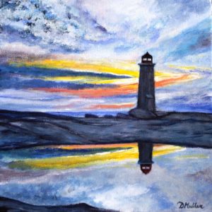 Peggy's Cove, lighthouse, Nova Scotia, sunset