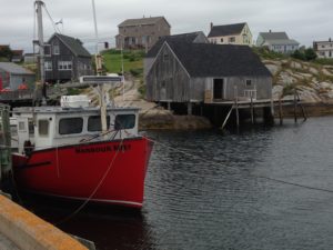 Day 1 at Paint Peggy's Cove, red boat 