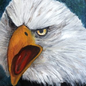 Bald Eagle, beak, small painting