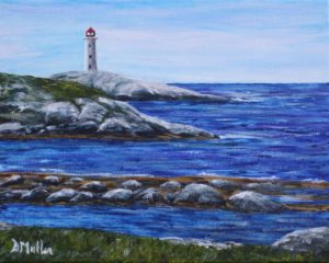 Lighthouse, Peggy's Cove, rock, ocean