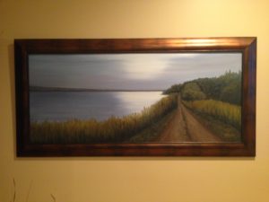 Commission painting, oil painting, art, saskatchewan artist, Regina Beach, railway line, Buena Vista