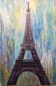Eiffel Tower, paris, france, acrylic painting, donna muller