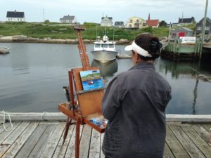Peggy's Cove, plein air, painting, donna muller