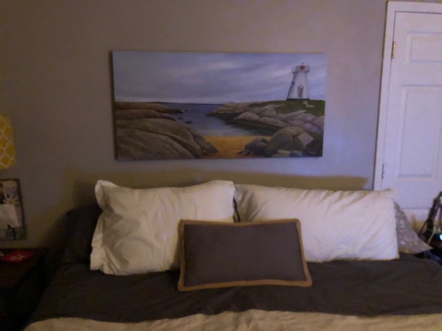Commission, painting, landscape, Terence Bay, Nova Scotia, Lighthouse, ocean
