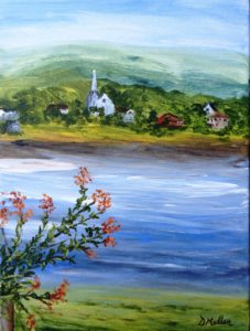 Annapolis Royal, Nova Scotia, Bay of Fundy, church, Donna Muller, painting