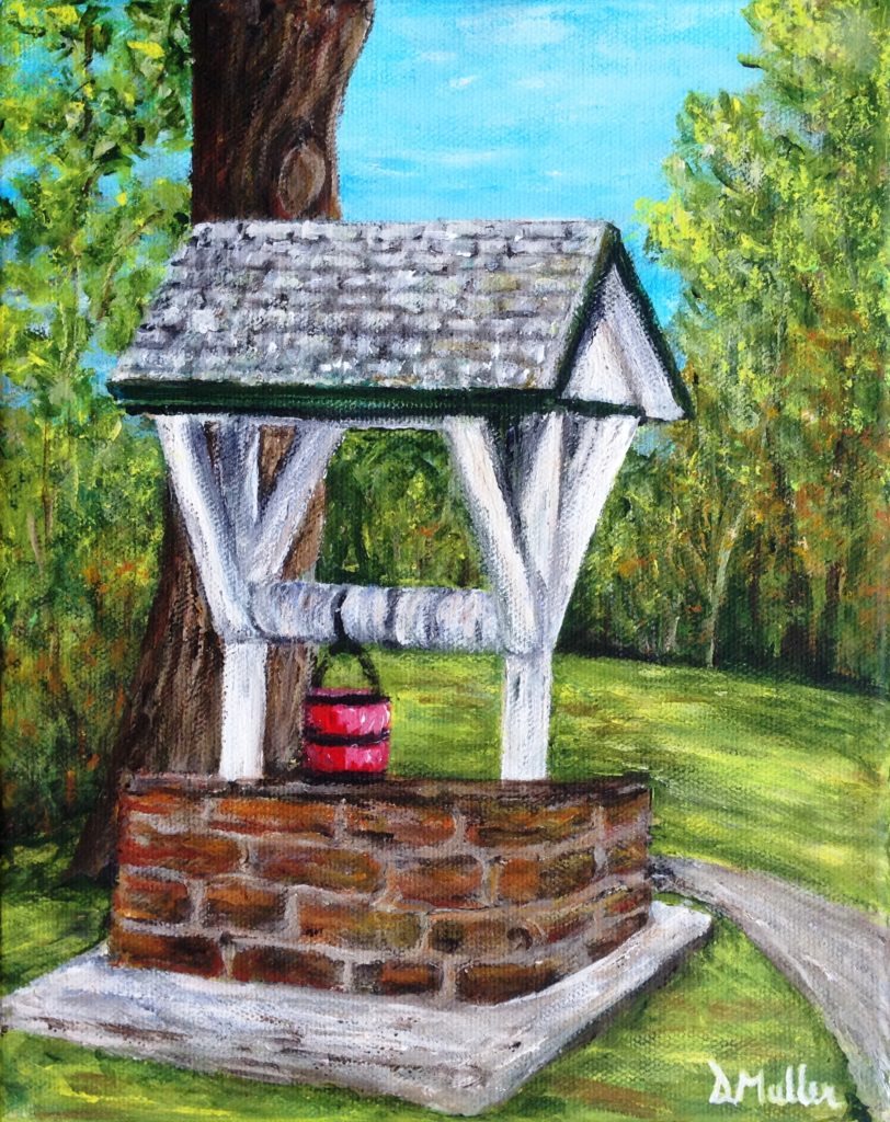 wishing well, painting