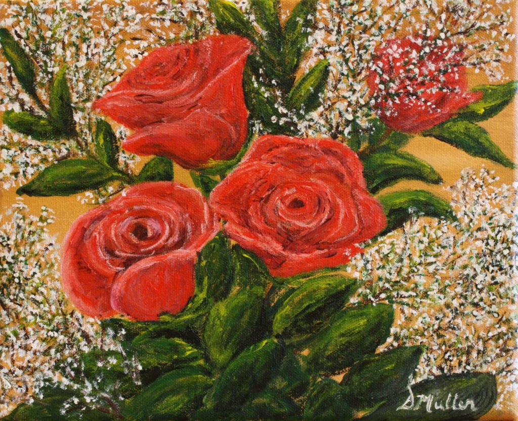 Roses, Red, foliage