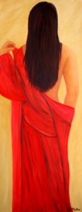 Lady in Red, Red, painting