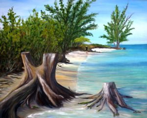 Beach, Boca Grande, Florida, walk, water, ocean, sand, landscape, oil painting, Donna Muller
