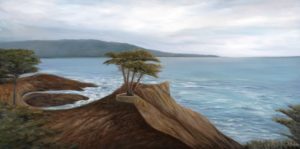 California, cypress, water, ocean, landscape, oil painting, Donna Muller, 17 mile drive
