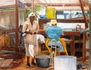 Fish Market, Barbados, Paradise Rentals, Donna's Gallery, oil painting, fine art