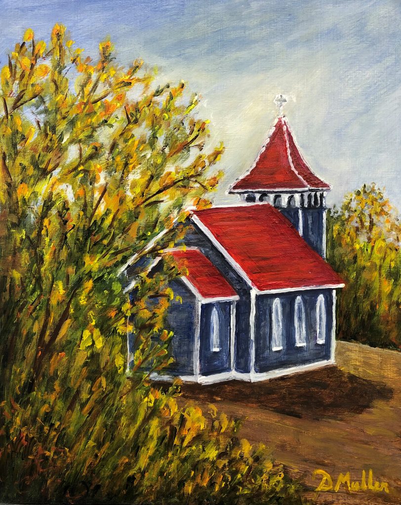 Little Church, Prairie, Saskatchewan, artist Donna Muller