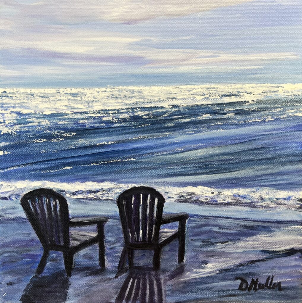 ocean, water, chairs, waves, beach